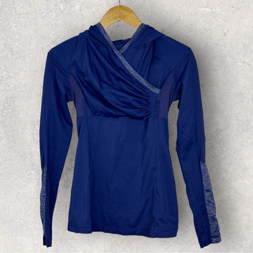 Rare Lululemon Run For Your Life Pullover Hoodie Size 4 Purple Baselayer Top‎